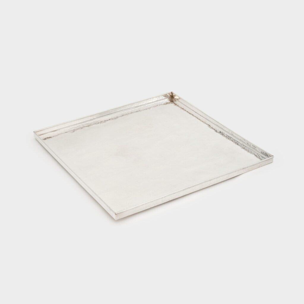 BANDEJA QUADRADA PRATA MACHETADA SEM PÉ