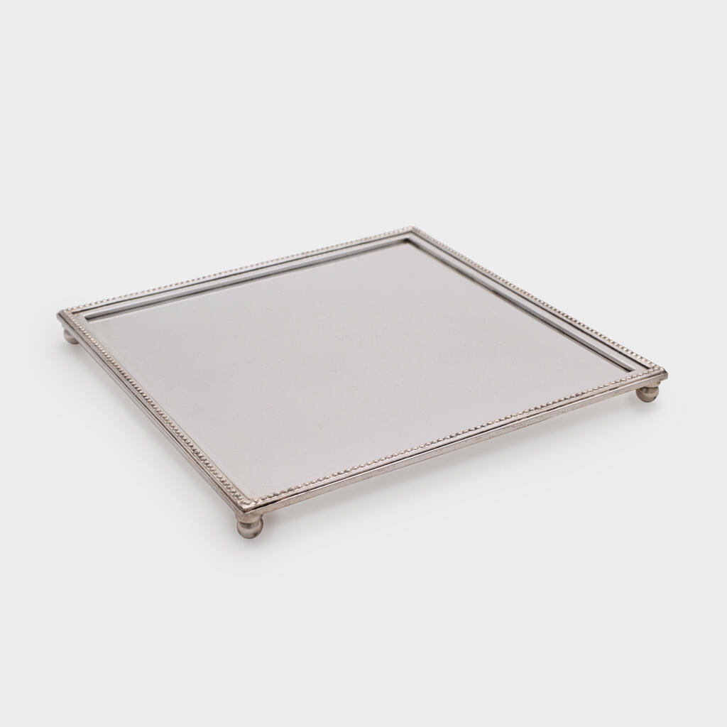 BANDEJA QUADRADA PRATA PEROLA