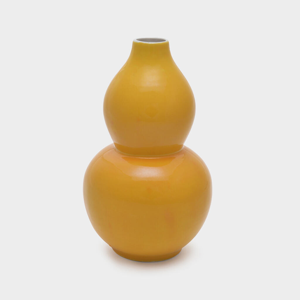 VASO CERÂMICA AMARELO 2 BOLAS