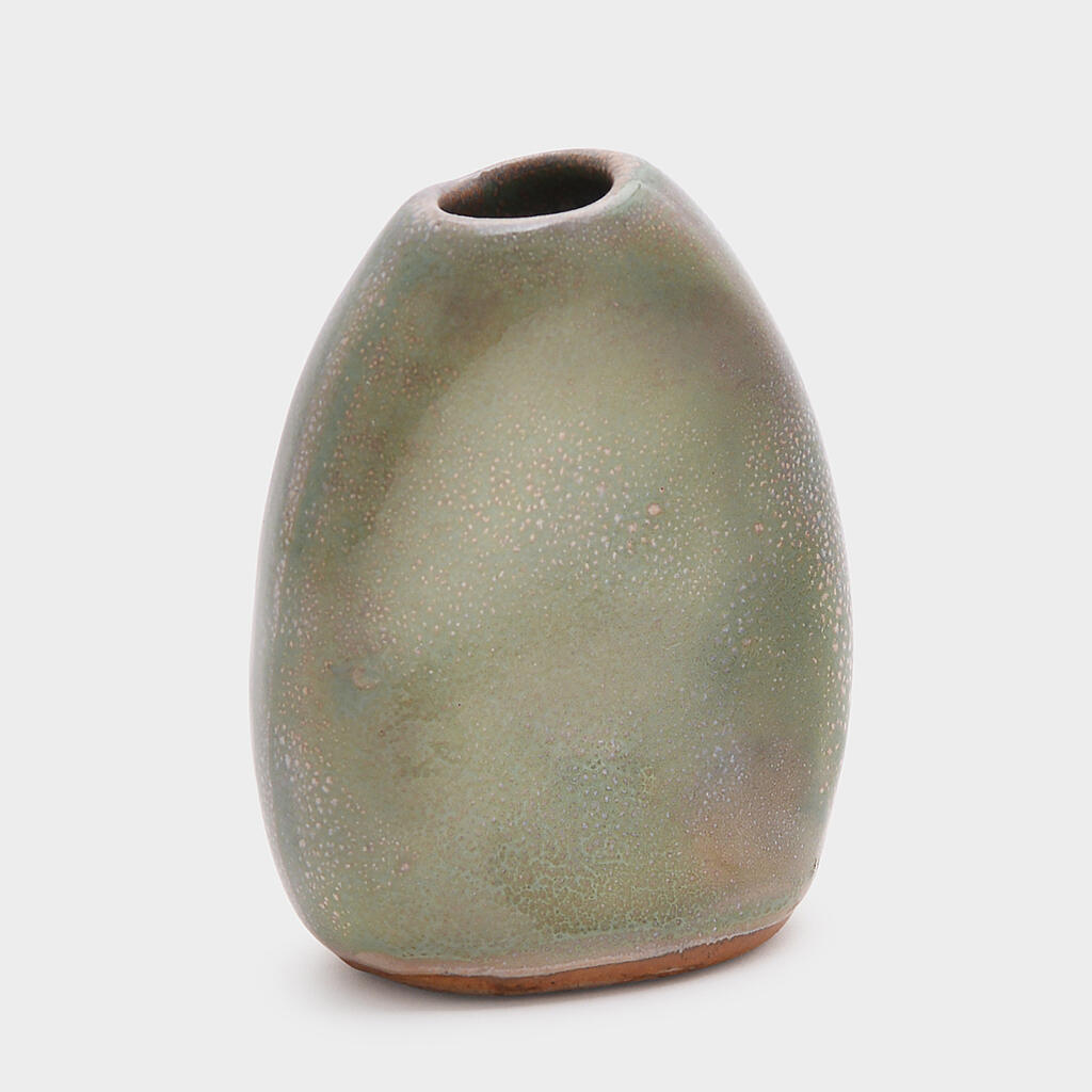 VASO CERÂMICA CELADON AMASSADO