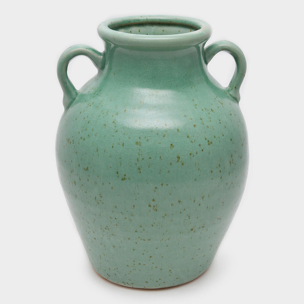VASO ANFORA CERÂMICA CELADON COM ALÇA