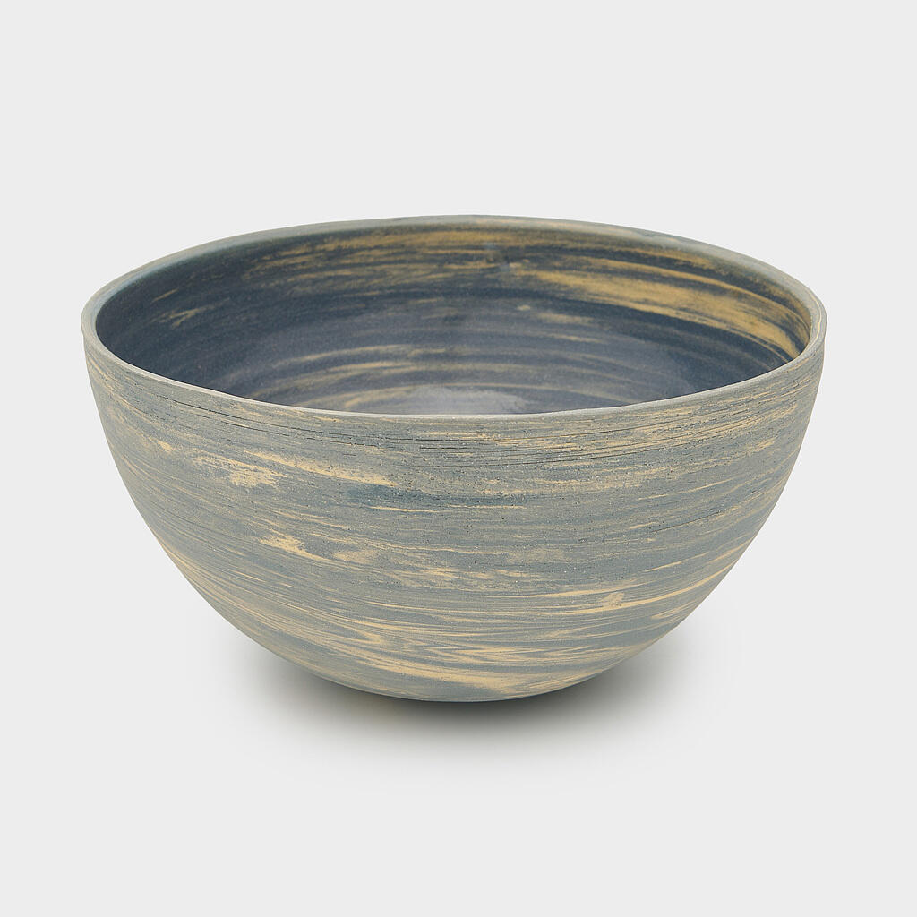 VASO CERÂMICA AZUL MESCLA BRANCA