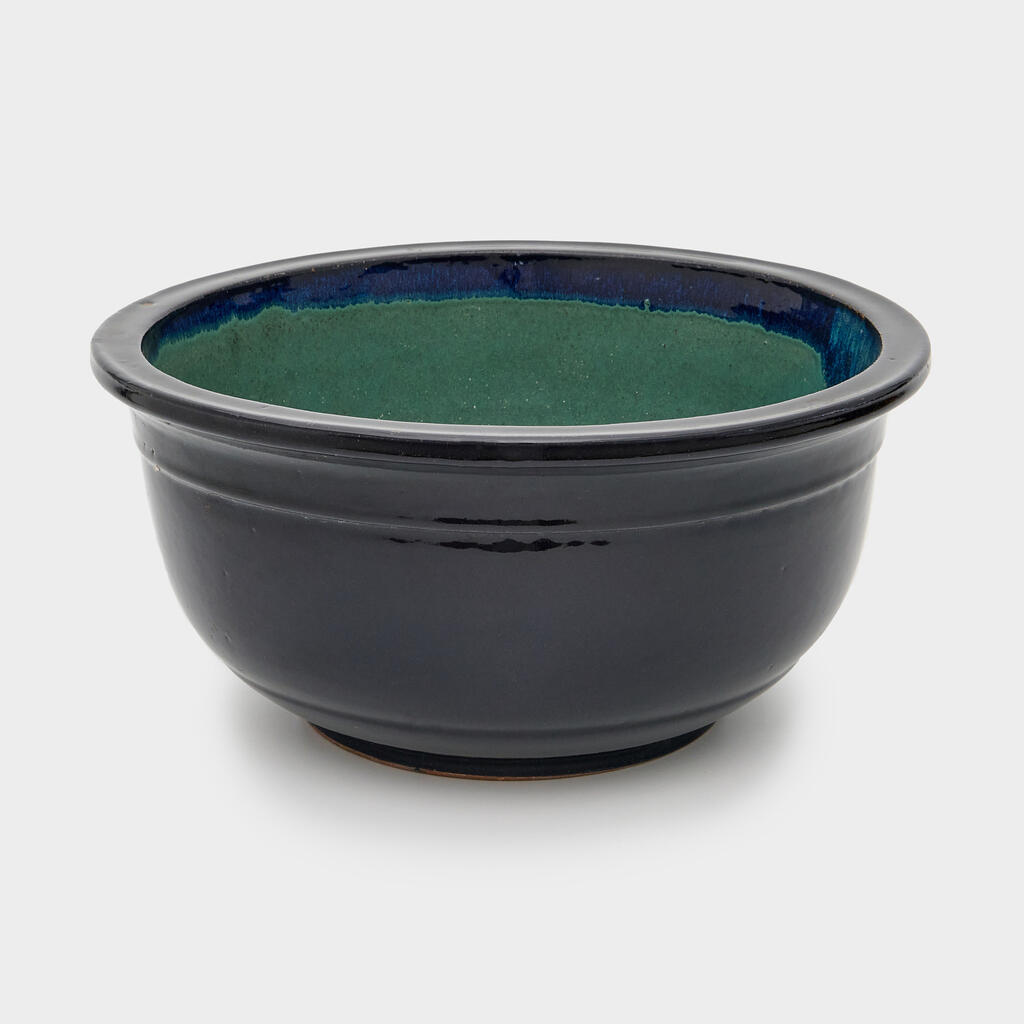 VASO CERÂMICA AZUL MARINHO INTERNO TURQUEZA