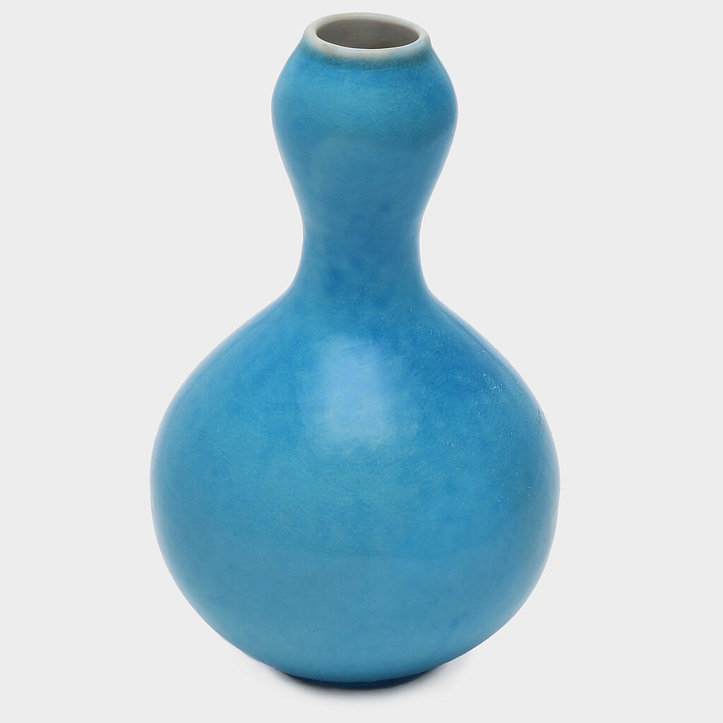 VASO CERÂMICA AZUL PESCOÇO LONGO