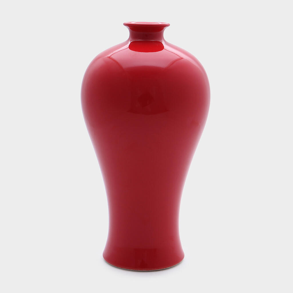 VASO CERÂMICA VERMELHO BOJUDO