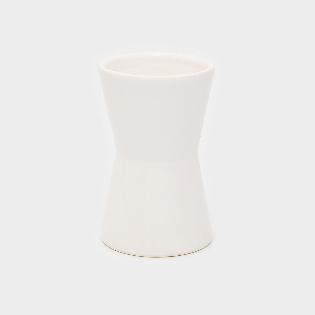 VASO CÔNICO CERÂMICA BRANCO CINTA