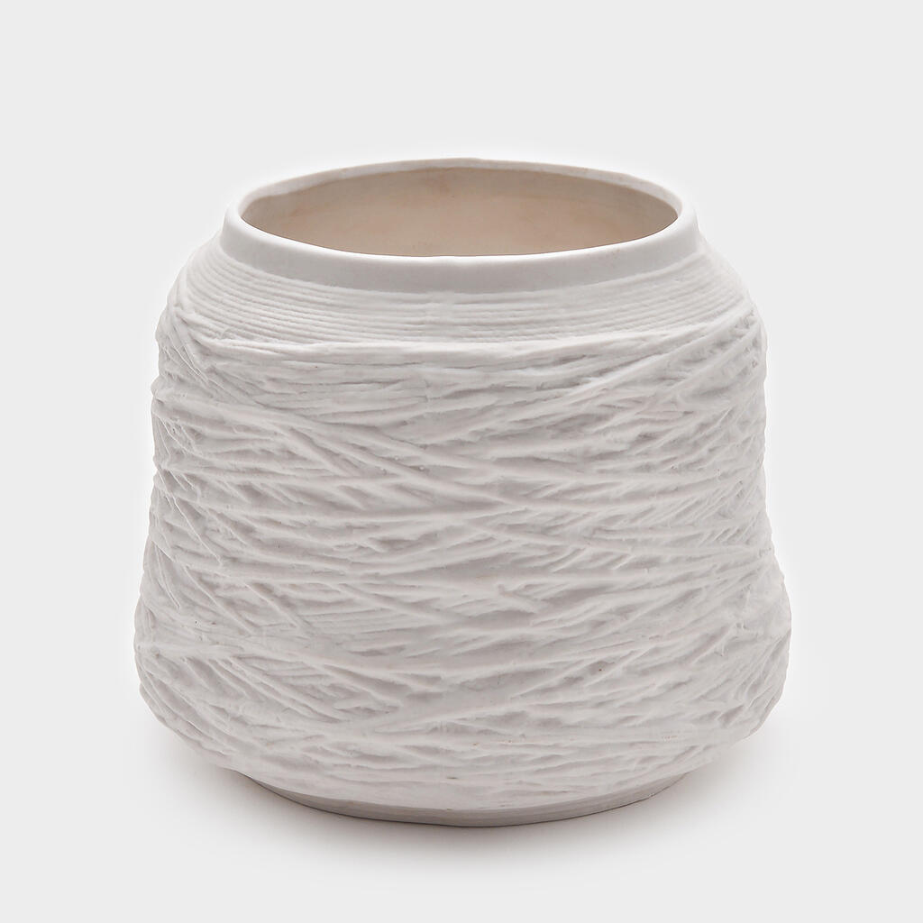 VASO CERÂMICA BRANCO CARRETEL