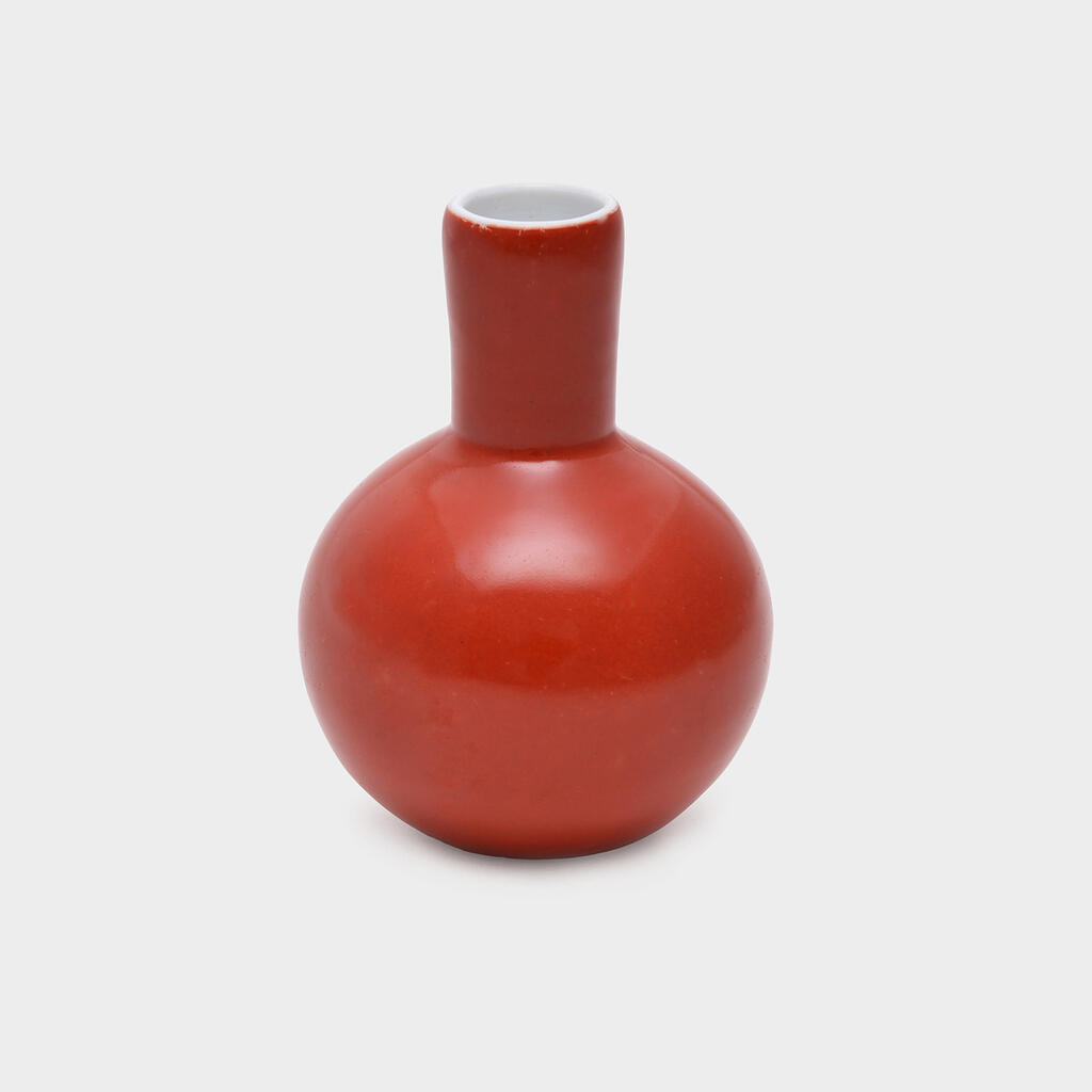 VASO CERÂMICA CORAL PESCOÇO BOLA