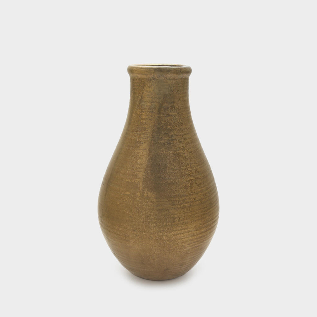 VASO CERÂMICA DOURADO PESCOÇO