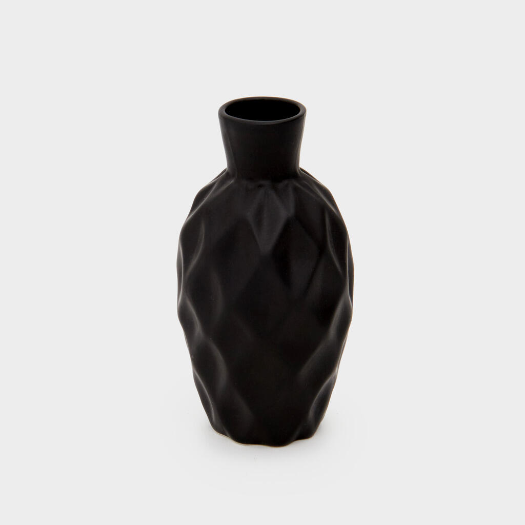 VASO CERÂMICA GRAFITE TEXTURA PESCOÇO