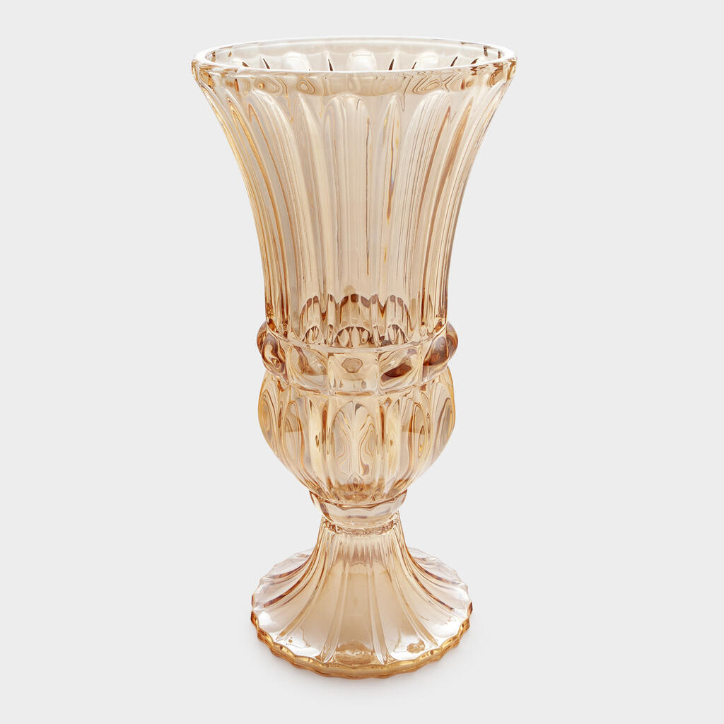VASO CRISTAL DOURADO CANELADO