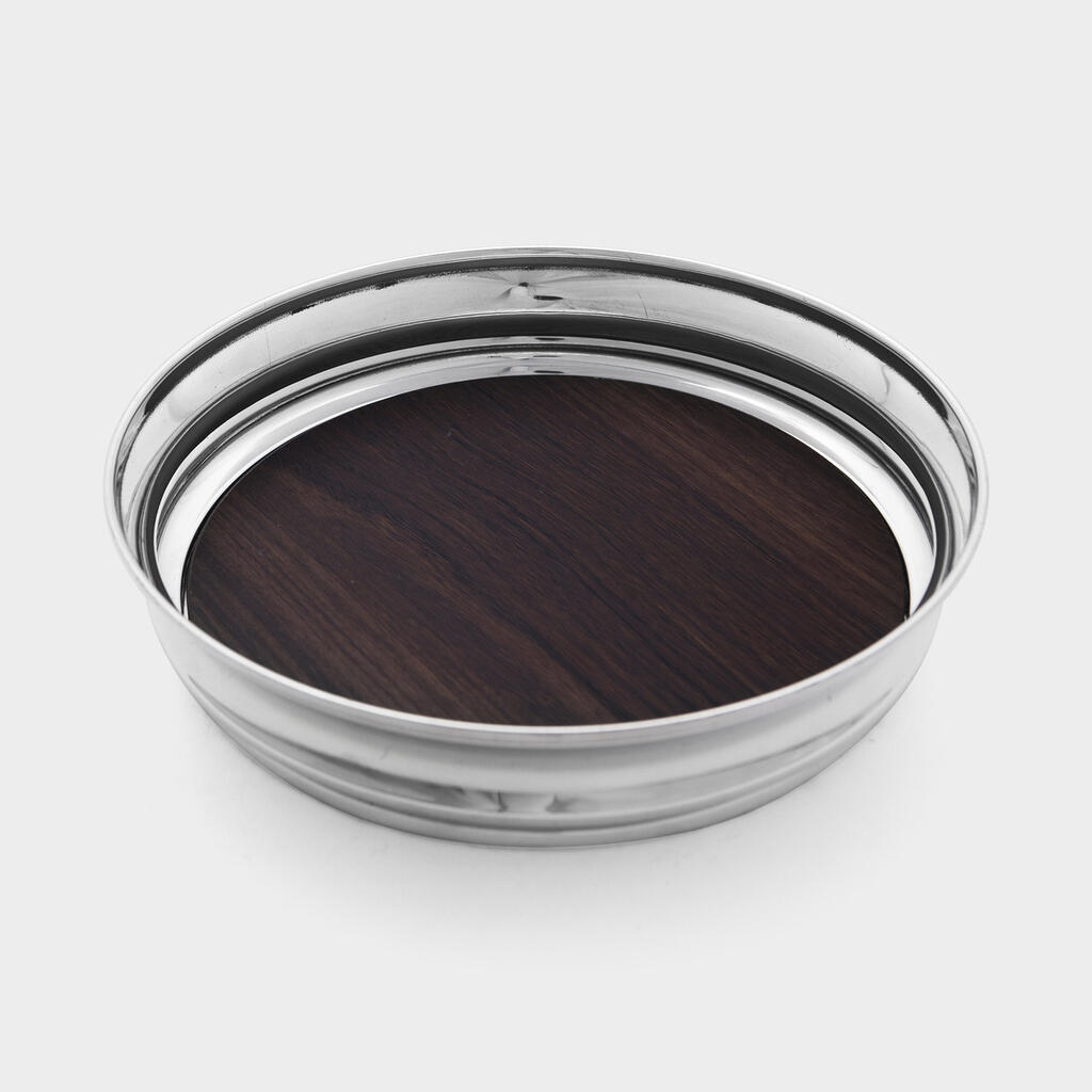 BANDEJA REDONDA PRATA MADEIRA