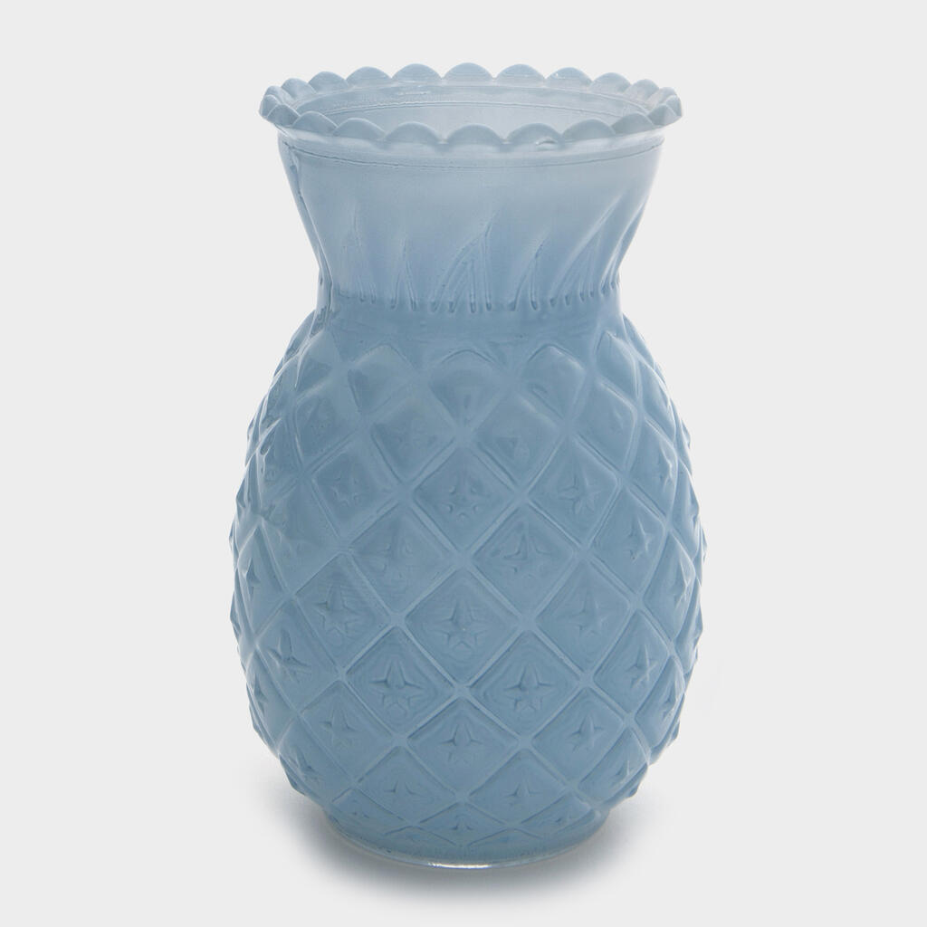 VASO VIDRO AZUL ABACAXI
