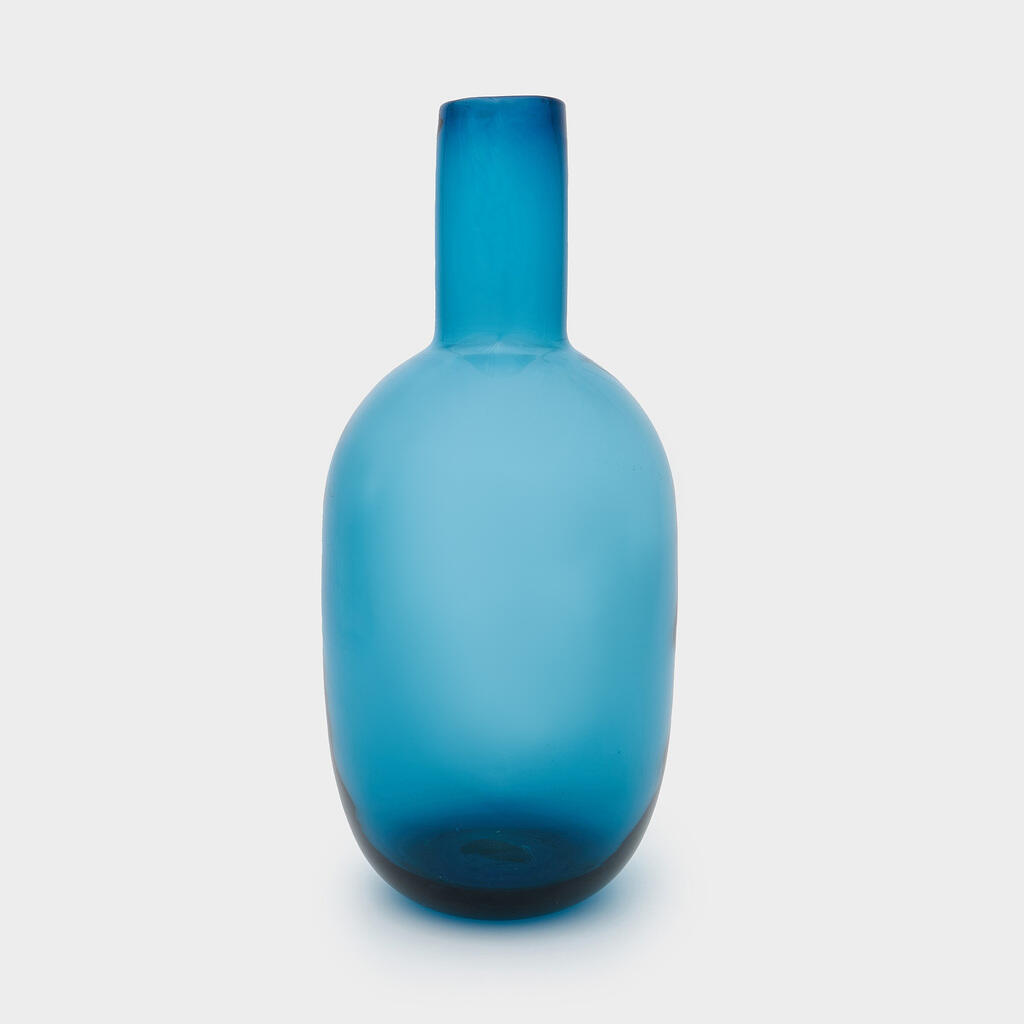 VASO VIDRO AZUL ALTO PESCOÇO