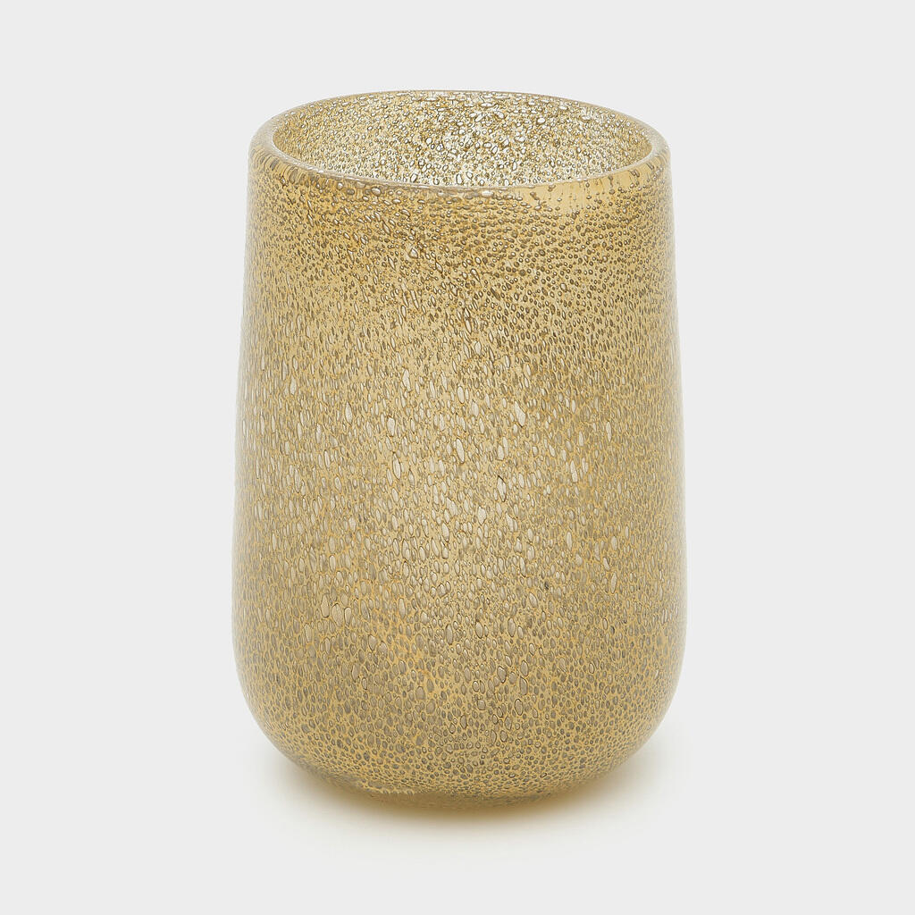 VASO VIDRO BEGE BOLHA