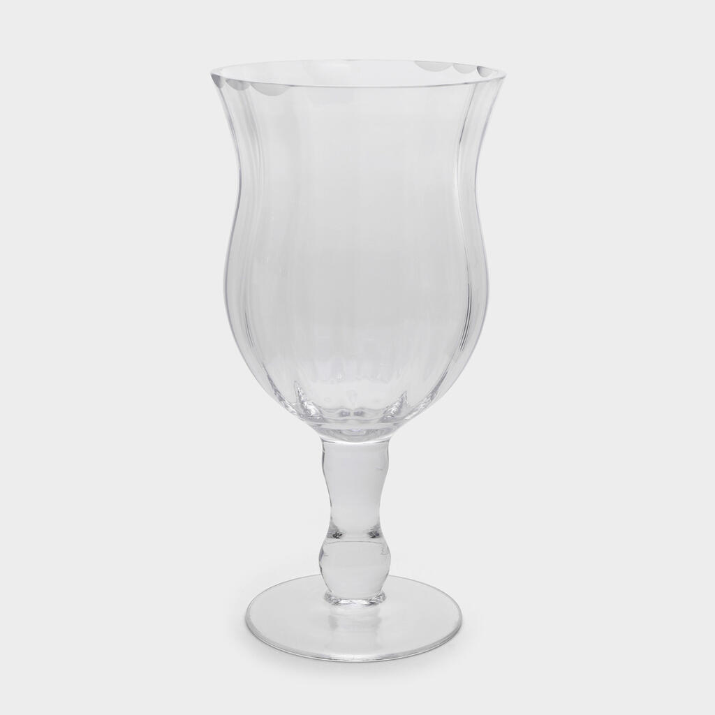 VASO VIDRO CANELADO COM PÉ