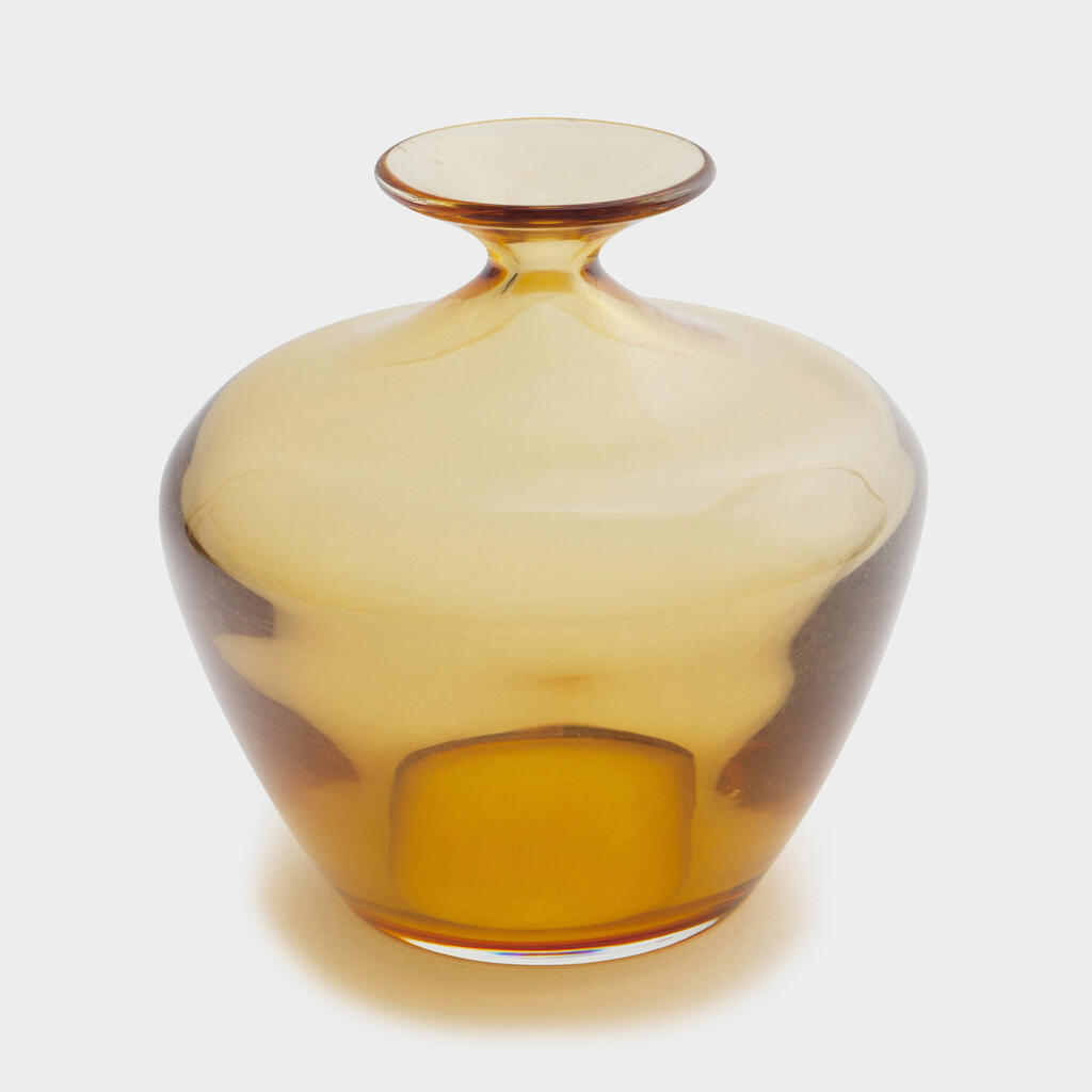 VASO VIDRO DOURADO GORDO - G