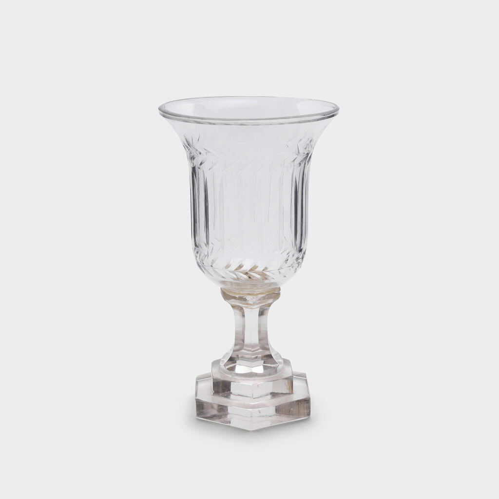 VASO VIDRO LAPIDADO LISTRA - P