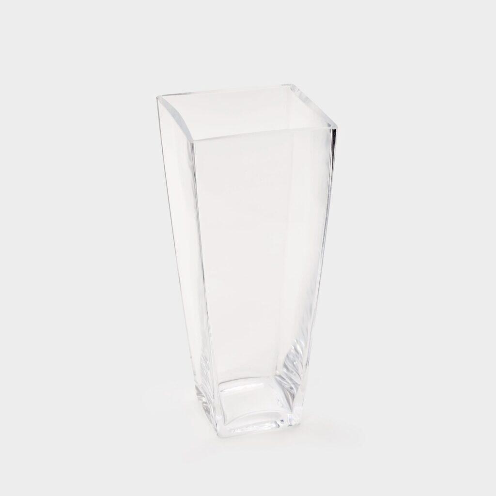 VASO QUADRADO CÔNICO VIDRO LISO