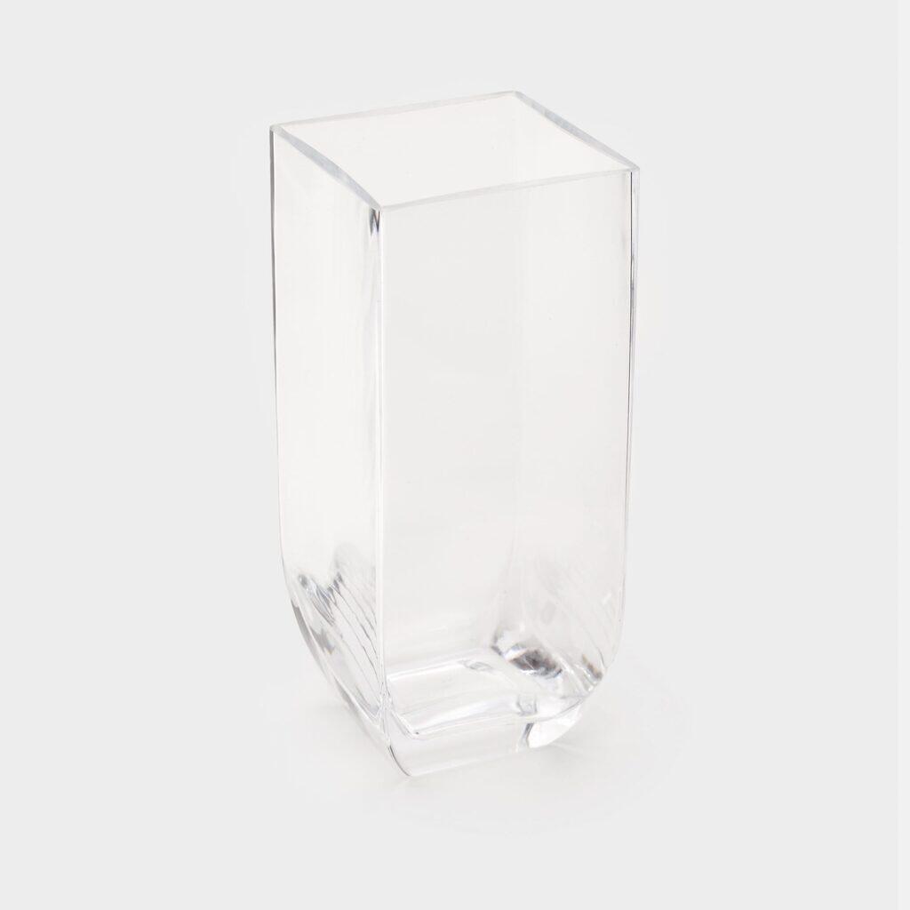 VASO QUADRADO VIDRO LISO CURVO