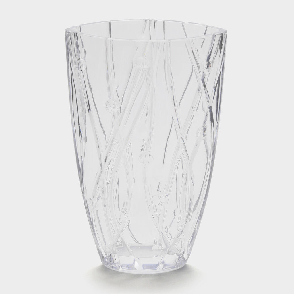 VASO OVAL VIDRO TRABALHADO