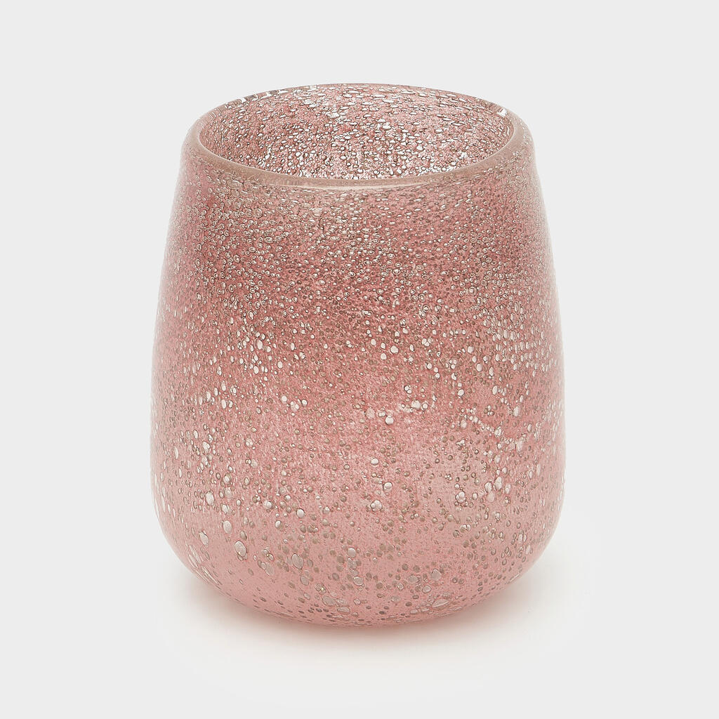 VASO VIDRO ROSA BOLHA