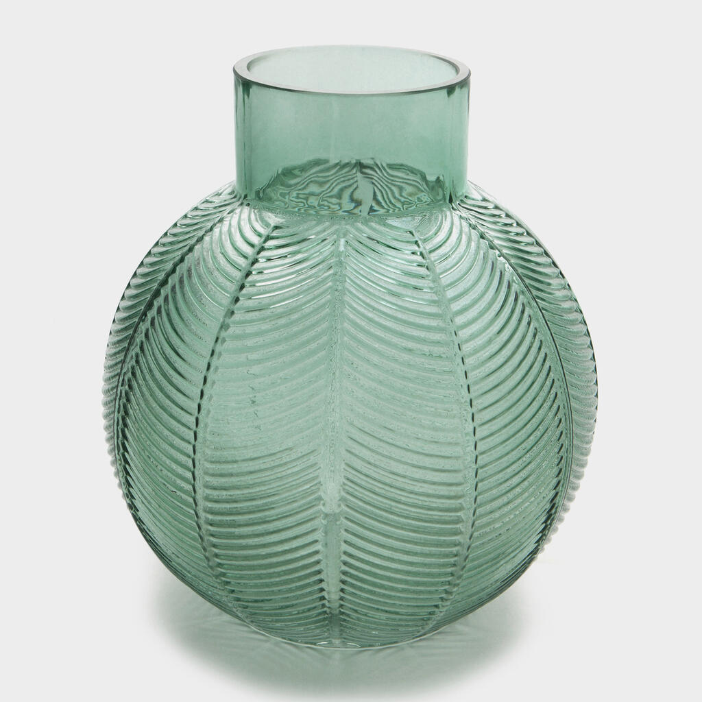 VASO VIDRO VERDE BOLA PESCOÇO