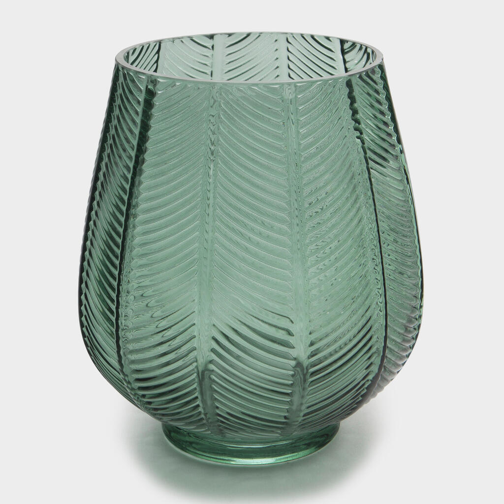 VASO VIDRO VERDE CURVO - P