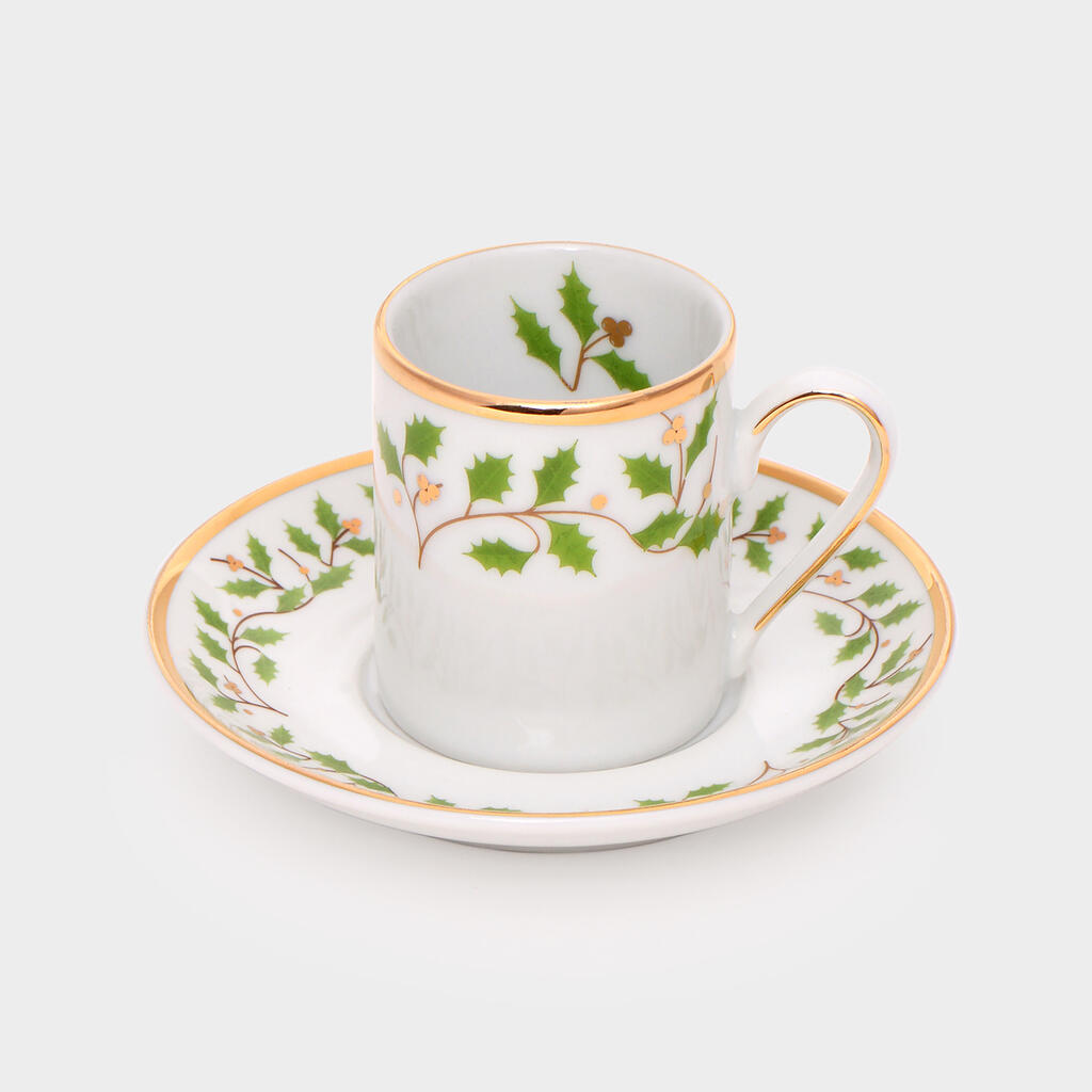 XÍCARA CAFÉ AZEVINHO FILETE OURO