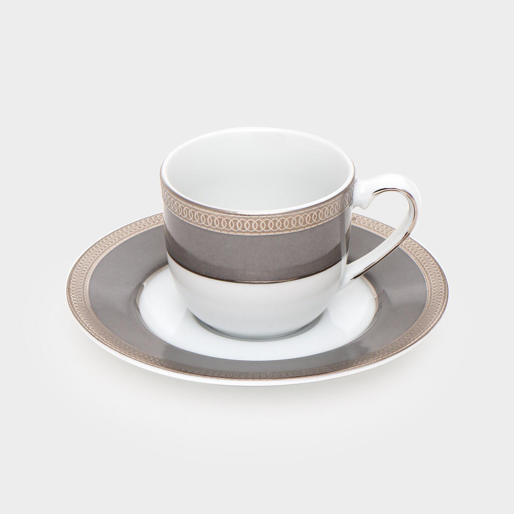 XÍCARA CAFÉ BORDACINZA FRISO PRATA