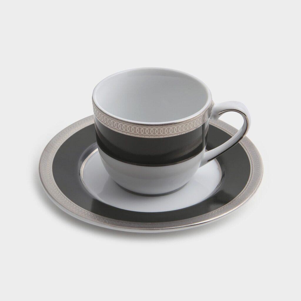 XÍCARA CAFÉ KOSHER FRISO PRATA|VERDE