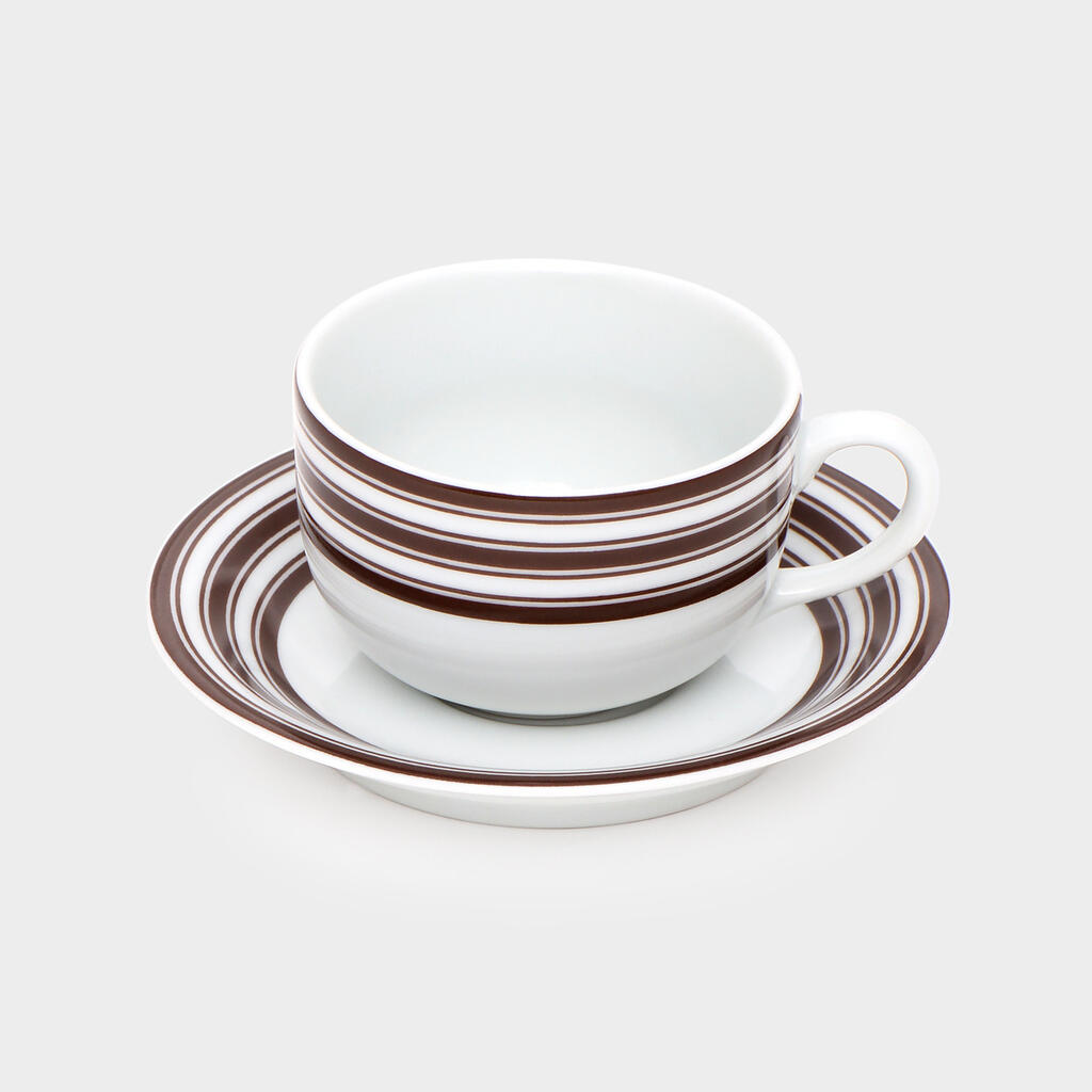 XÍCARA CAFÉ FRISO TRIPLO MARROM