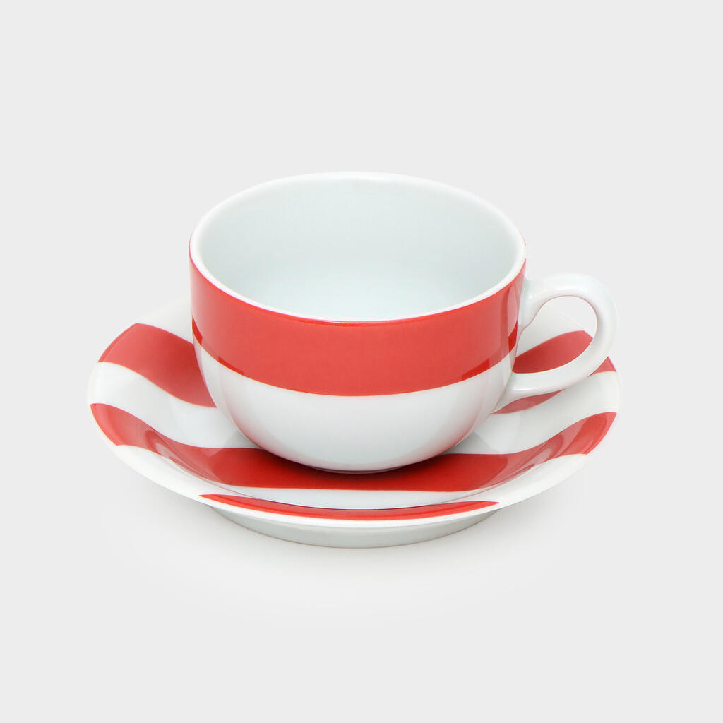 XÍCARA CAFÉ LISTRA GROSSA VERMELHO