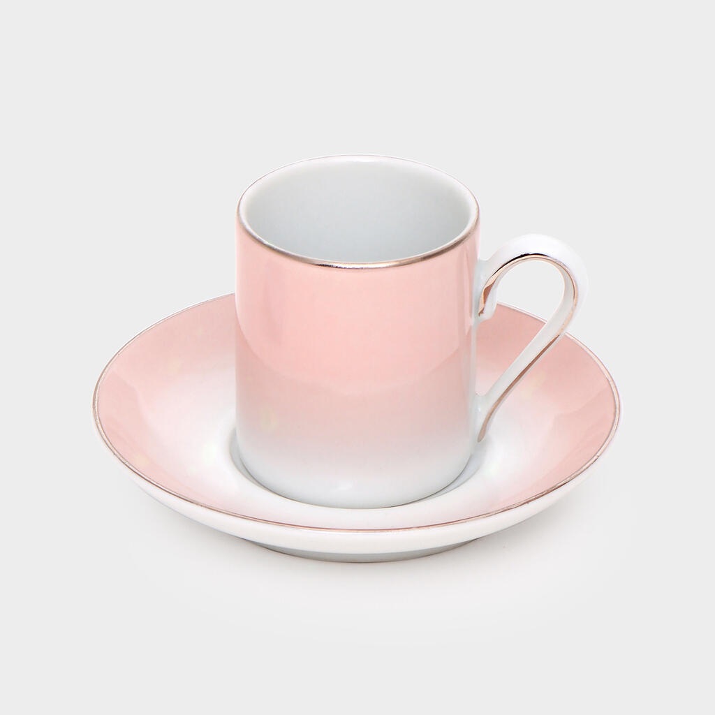XÍCARA CAFÉ ROSA FILETE PRATA