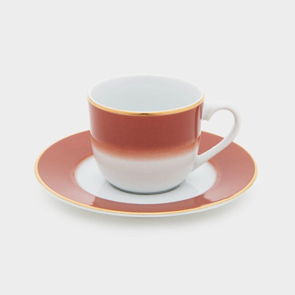 XÍCARA CAFÉ TERRA DEGRADE FILETE OURO