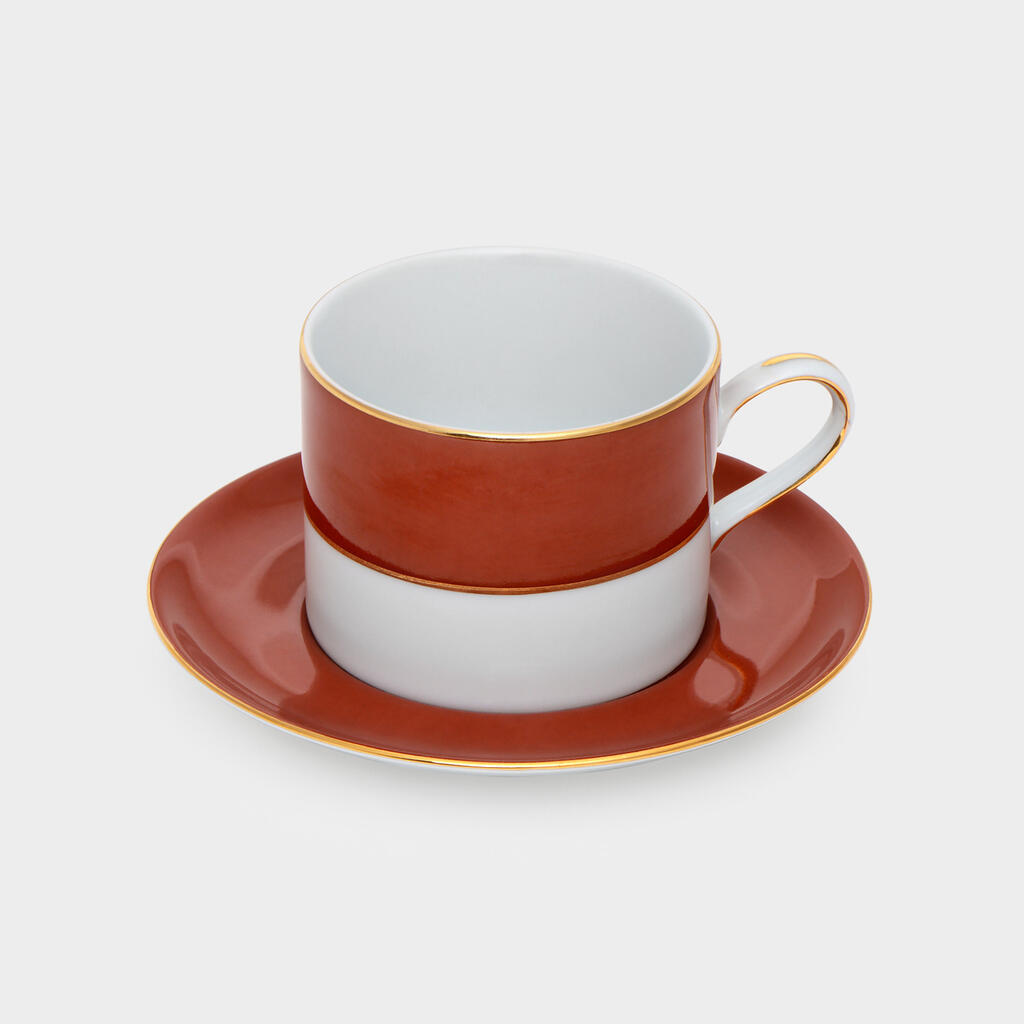 XÍCARA CHÁ FERRUGEM FILETE OURO