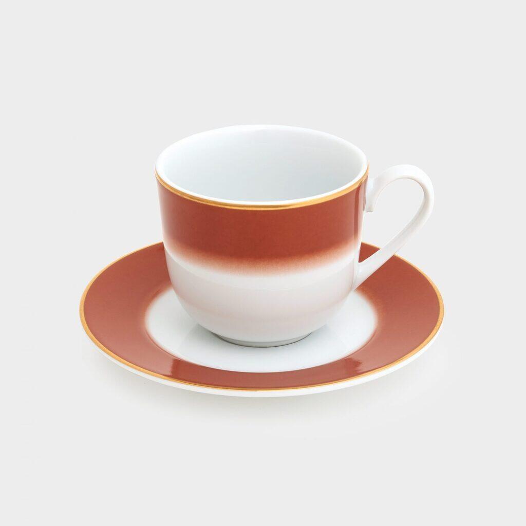 XÍCARA CHÁ TERRA DEGRADE FILETE OURO