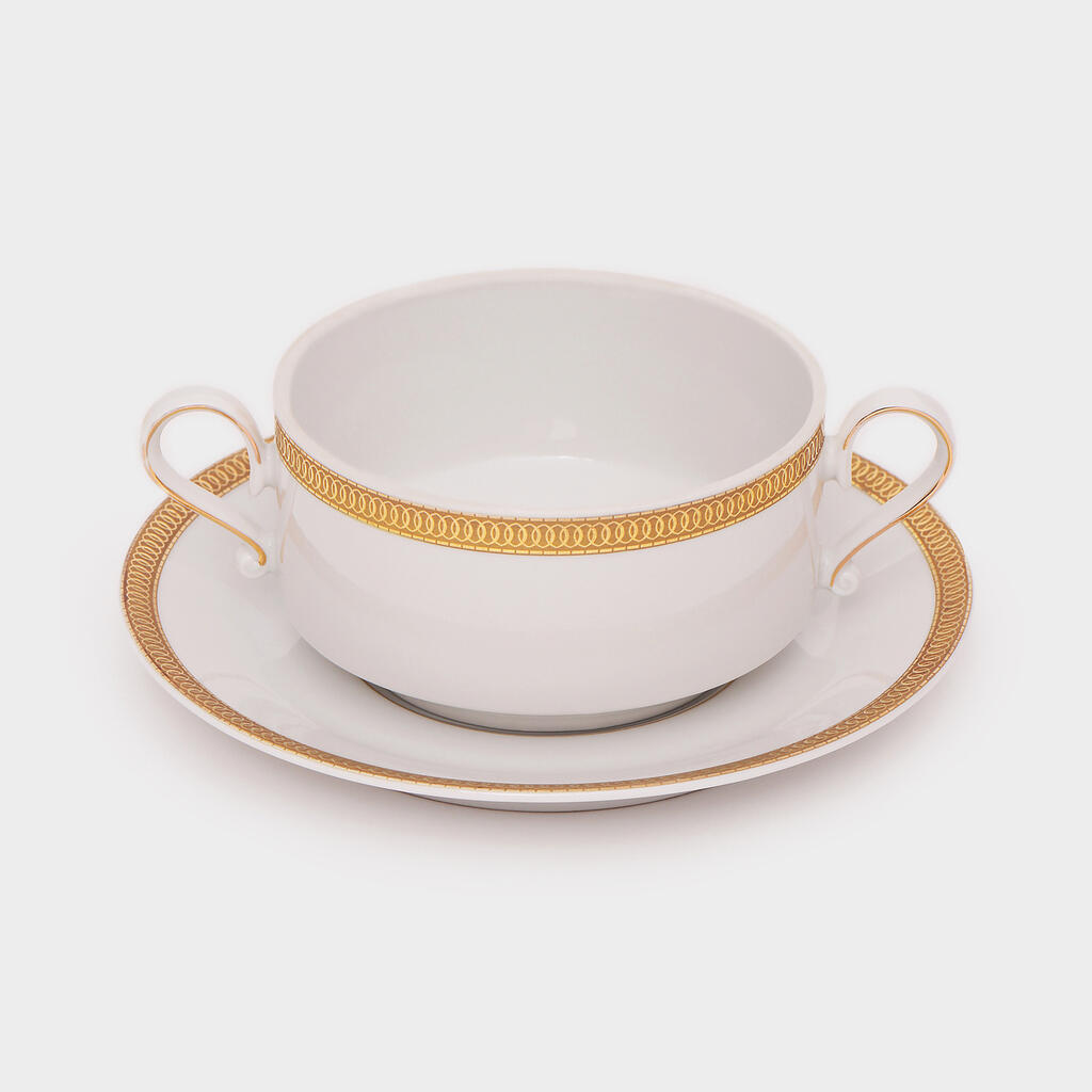 XÍCARA CONSOMÊ FRISO OURO