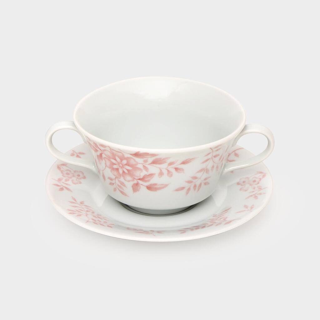 XÍCARA CONSOMÊ FLORAL ROSA