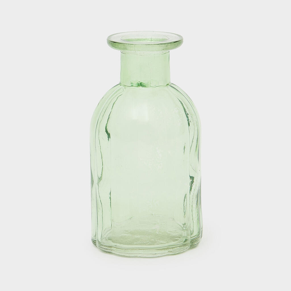 GARRAFA VIDRO VERDE CANELADA
