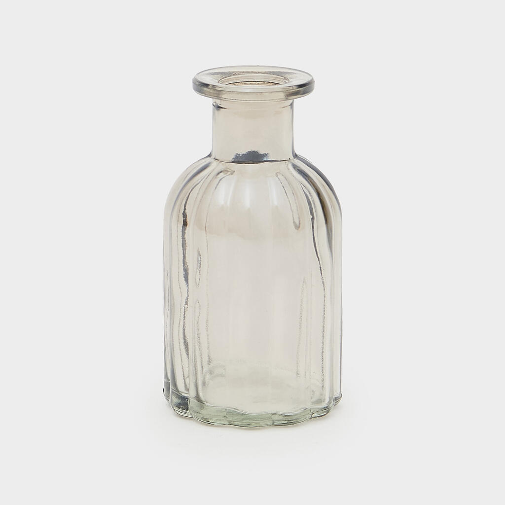 GARRAFA VIDRO PRATA CANELADA