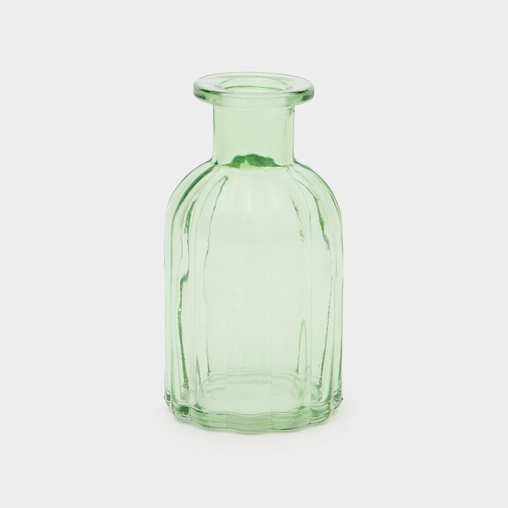 GARRAFA VIDRO VERDE CANELADA