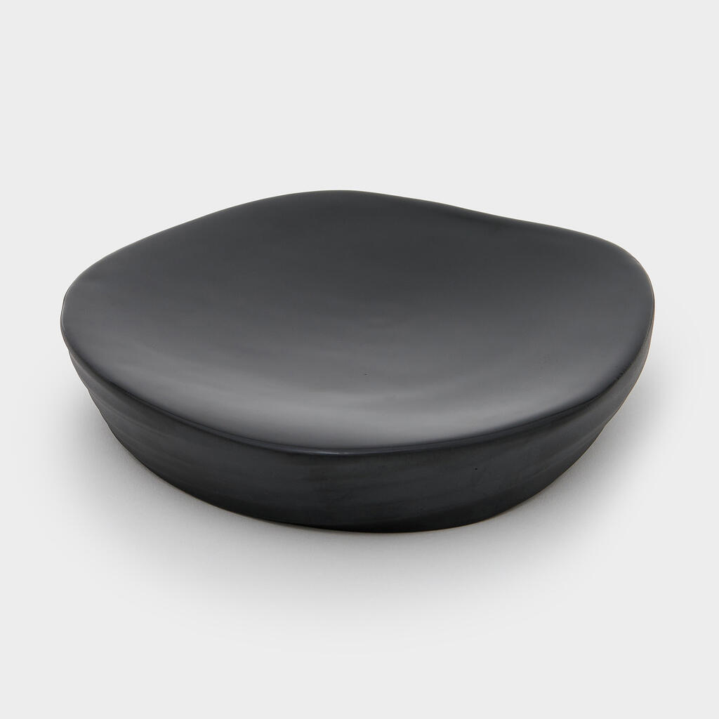 SUPORTE ORGÂNICO PORCELANA PRETO LATERAL FOSCA