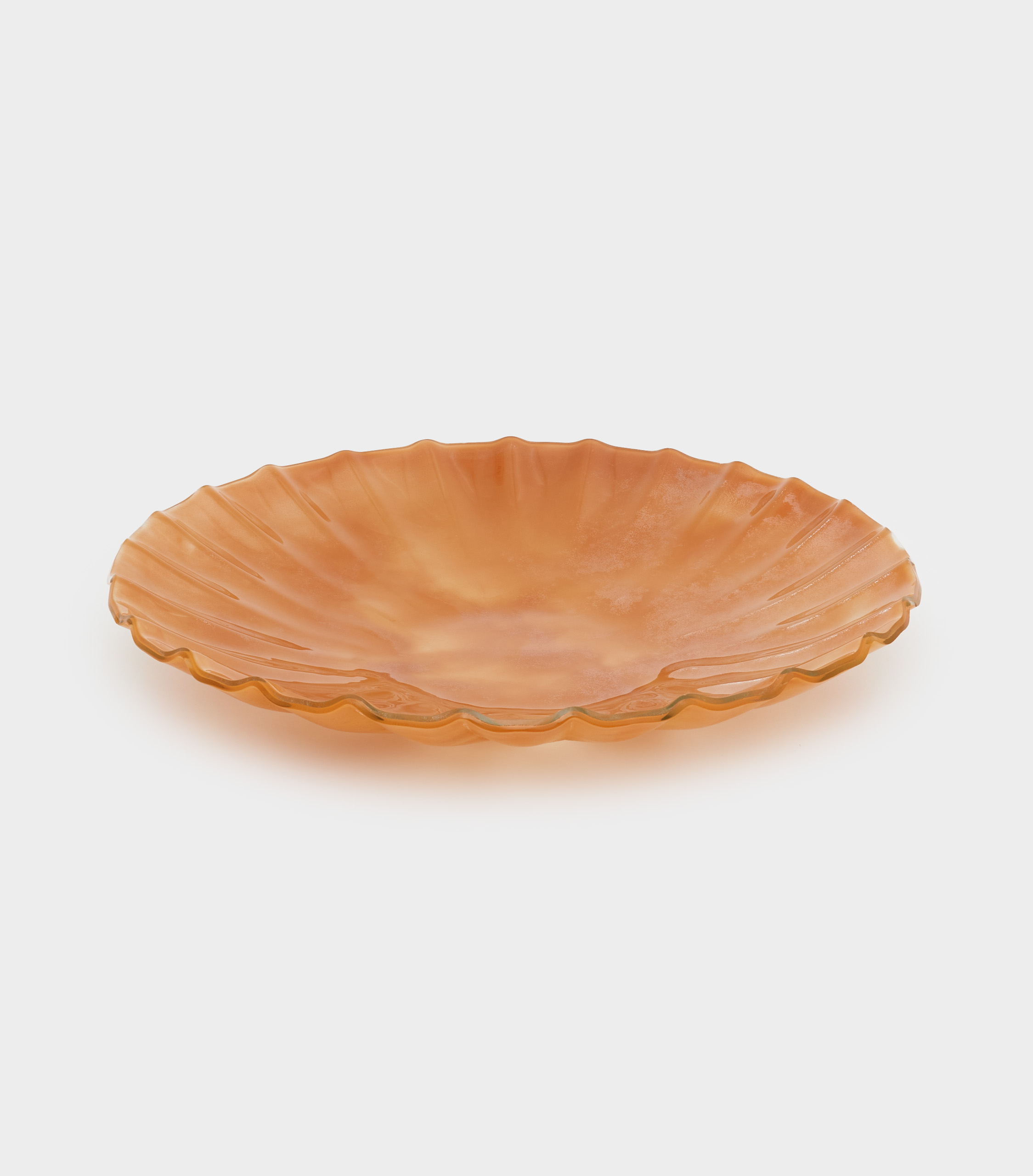 TRAVESSA VIDRO OCRE CANELADO