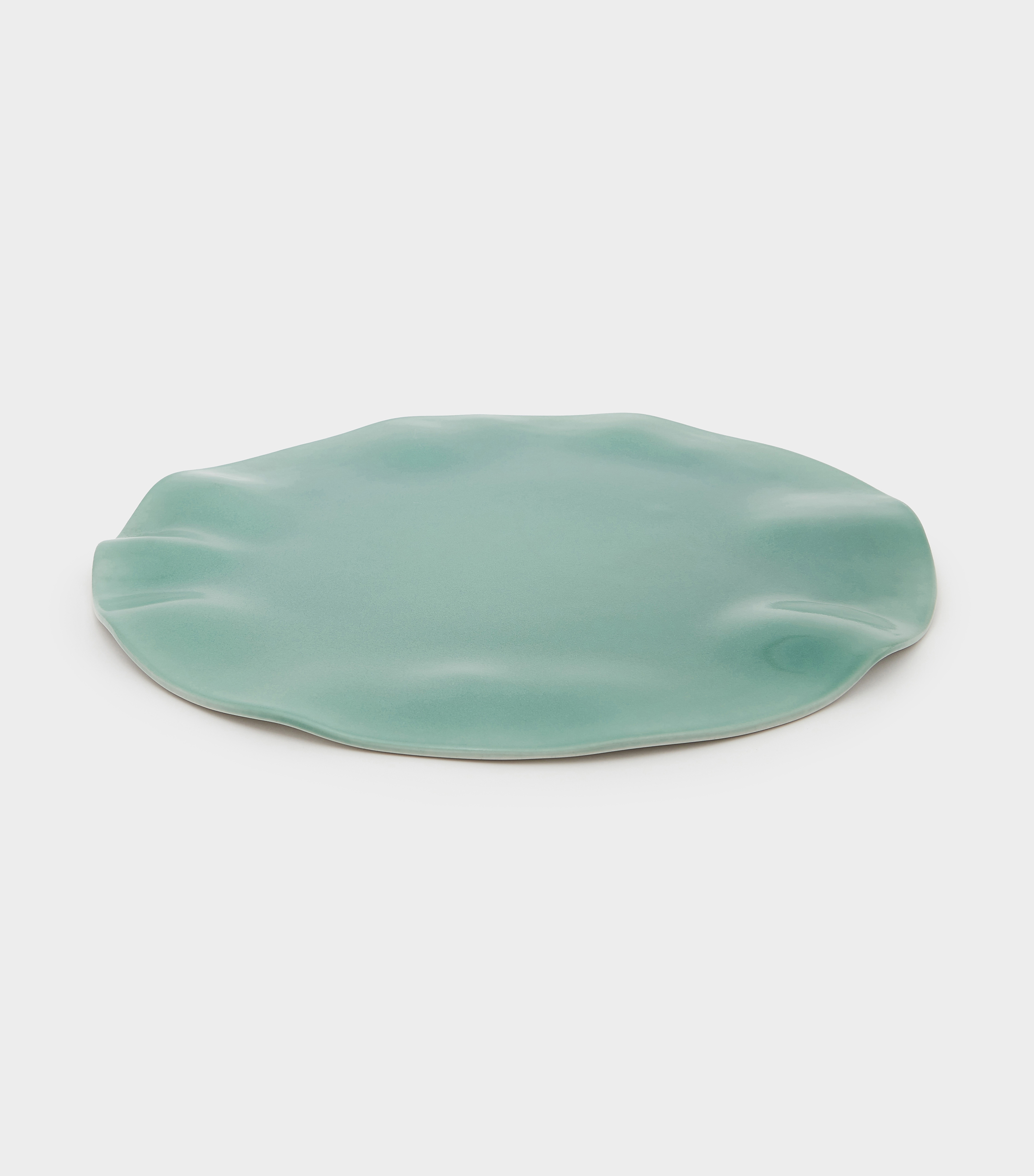 TRAVESSA CERÂMICA R.V. CELADON CLARO FOLHA ABERTA