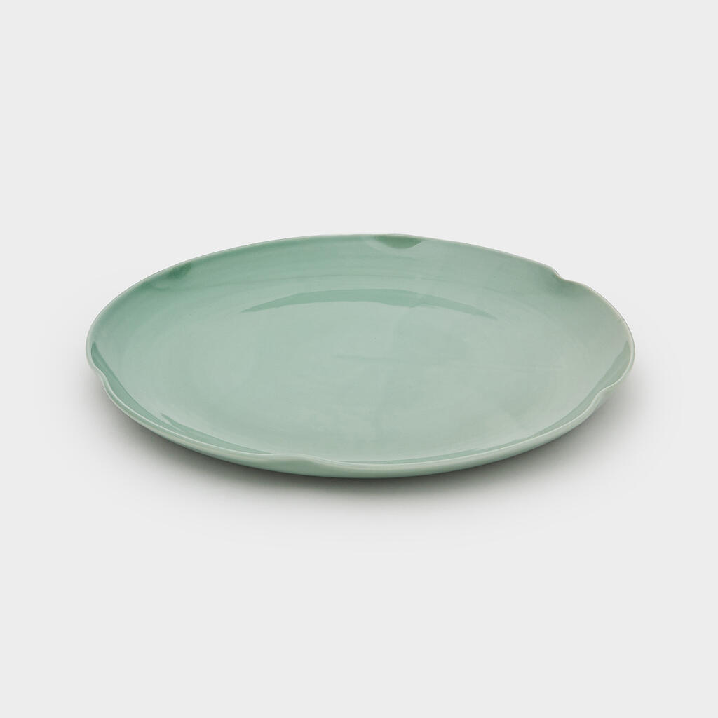 TRAVESSA CERÂMICA R.V. CELADON BRILHO ONDULADO