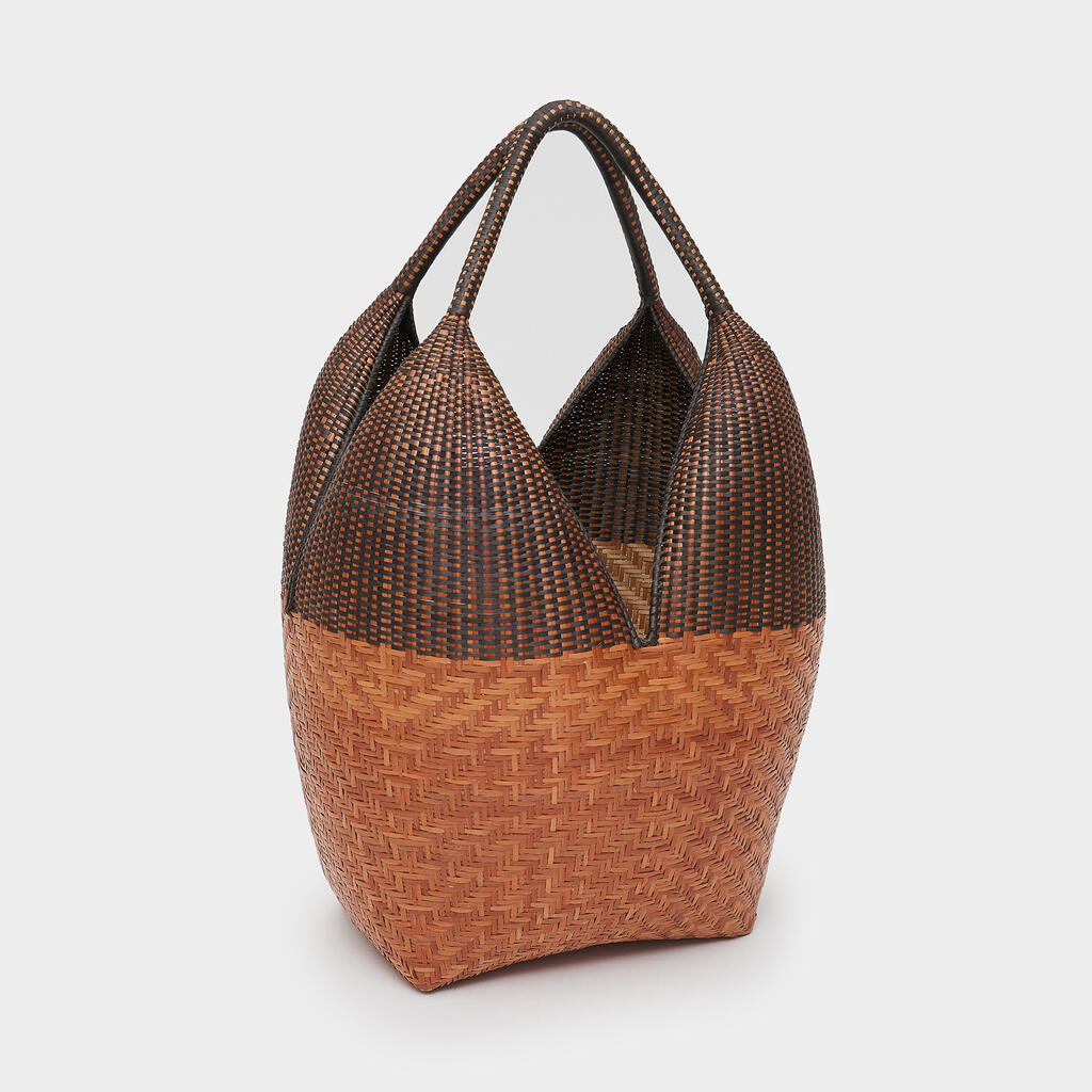 CESTA COLOMBIANA MARROM BICOLOR