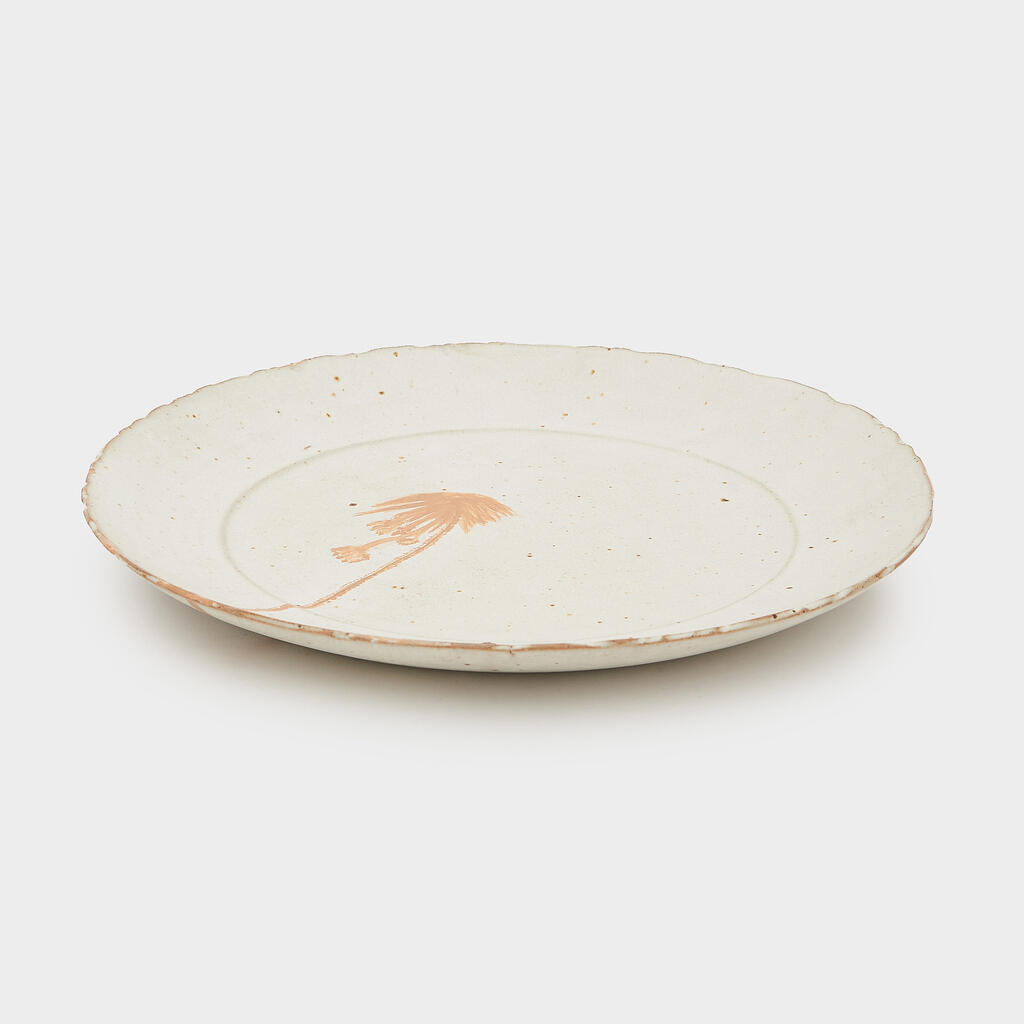 TRAVESSA REDONDA CERÂMICA TROIA CRU E OCRE