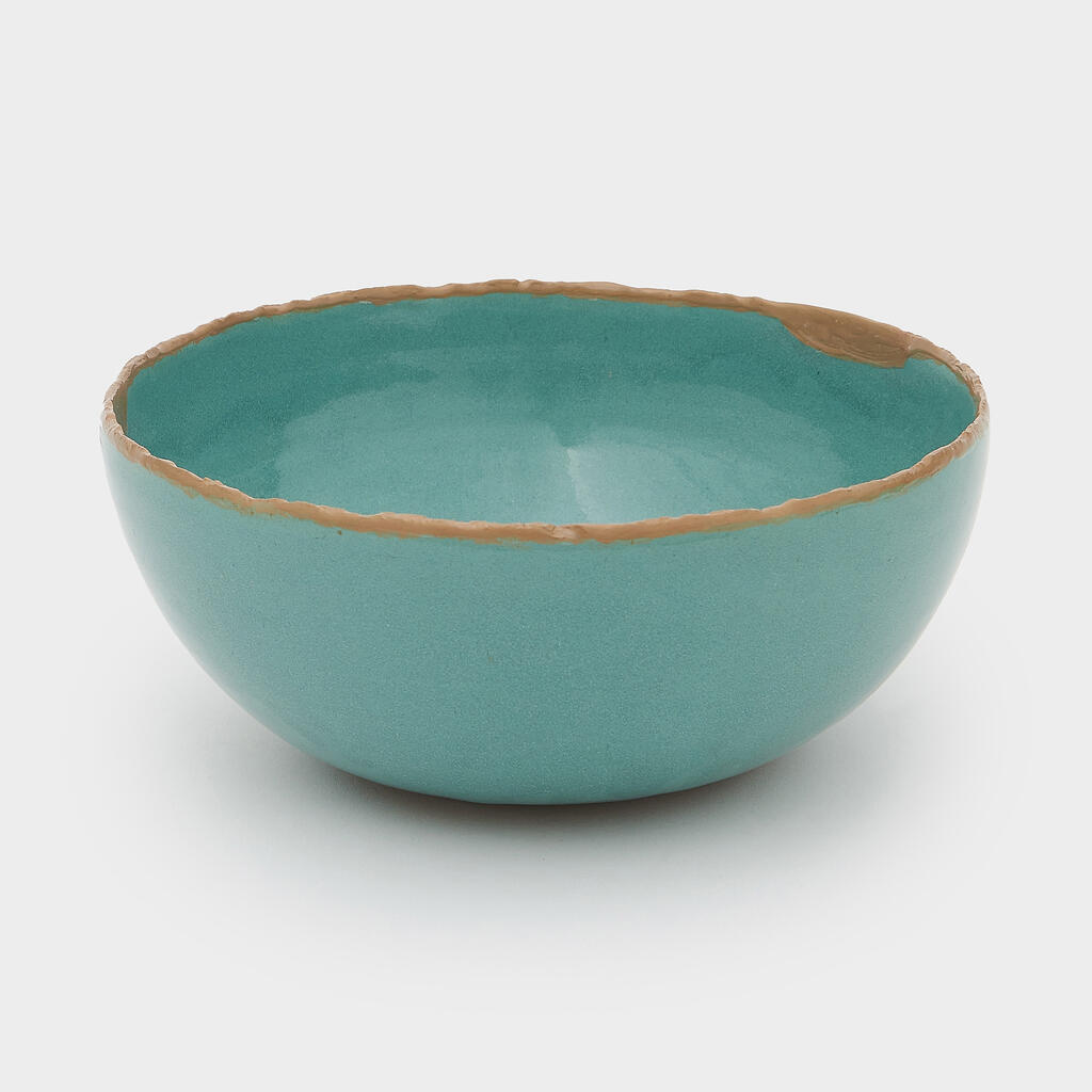 TIGELA CERÂMICA TROIA CELADON E OCRE M