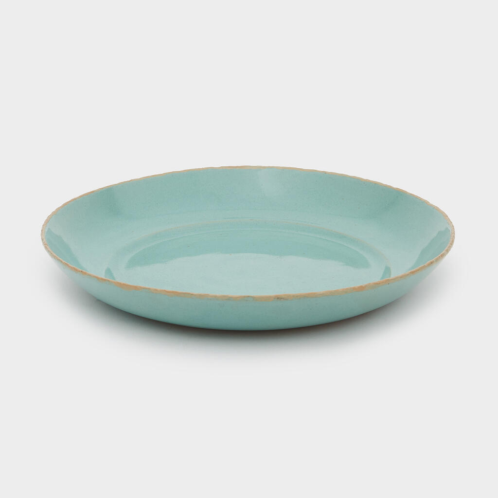 TRAVESSA REDONDA CERÂMICA TROIA CELADON E OCRE